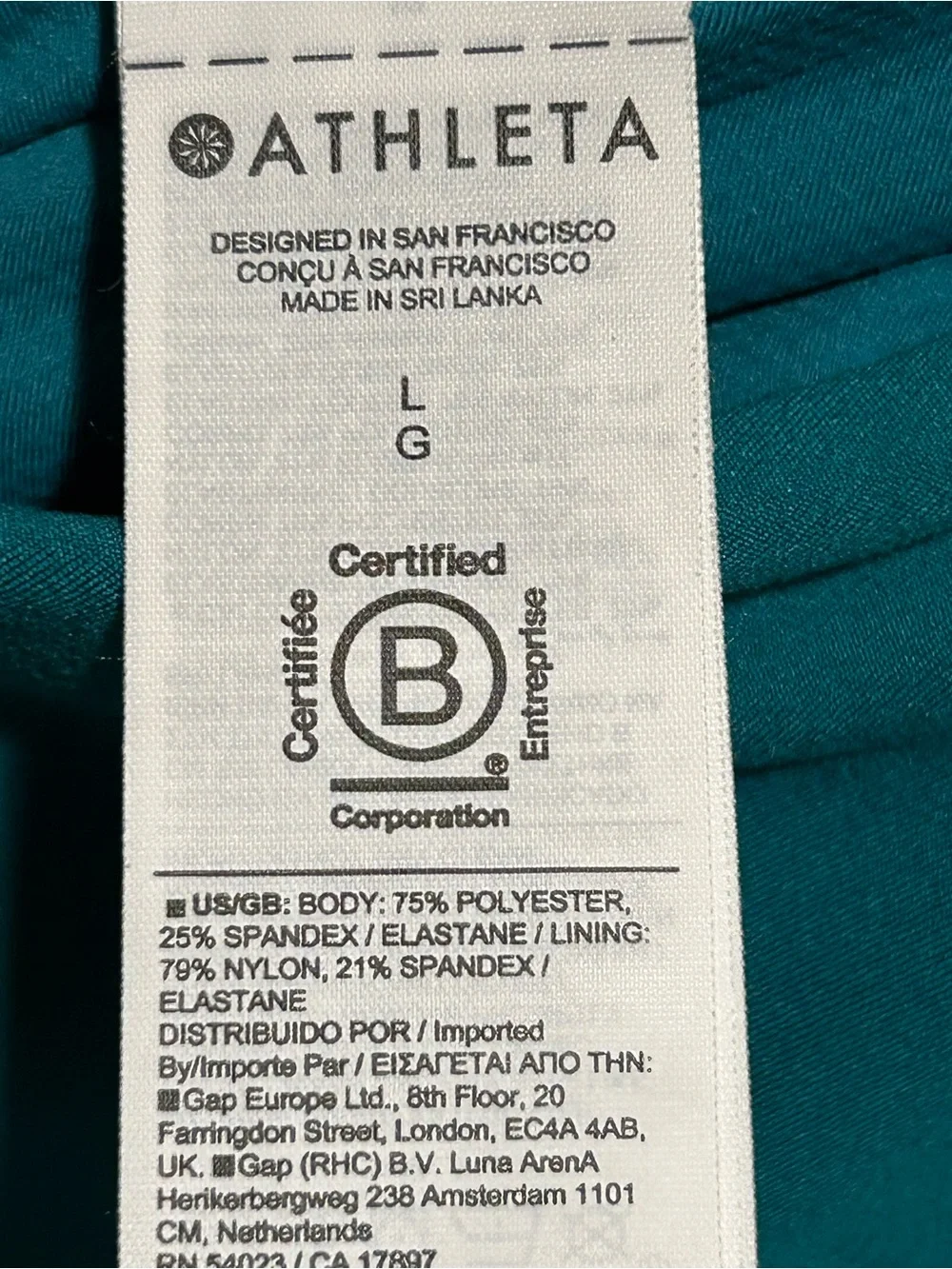 Athleta Tank Top Bra V neck Crop , Large